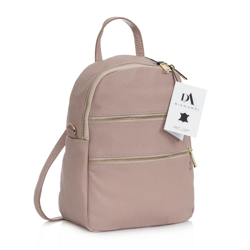 Rucsac dama din piele naturala DiAmanti Sarche Rose Taupe